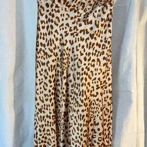 Free People Leopard Print Midi Skirt